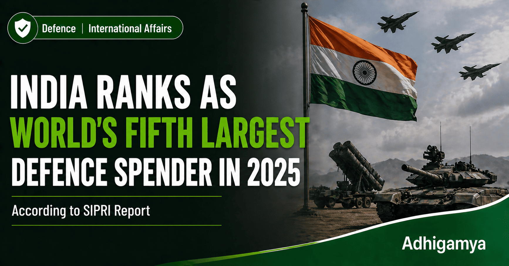 India Ranked World's Fifth Largest Defence Spender in 2025: SIPRI Report